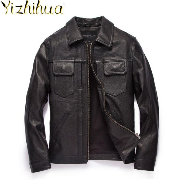 men's leather & faux azazel jacket 200% real sheepskin coat genuine jackets for men tanned vintage motorcycle 2666 kj, Black
men's leather & faux azazel jacket 200% real sheepskin coat genuine jackets for men tanned vintage motorcycle 2666 kj, Black