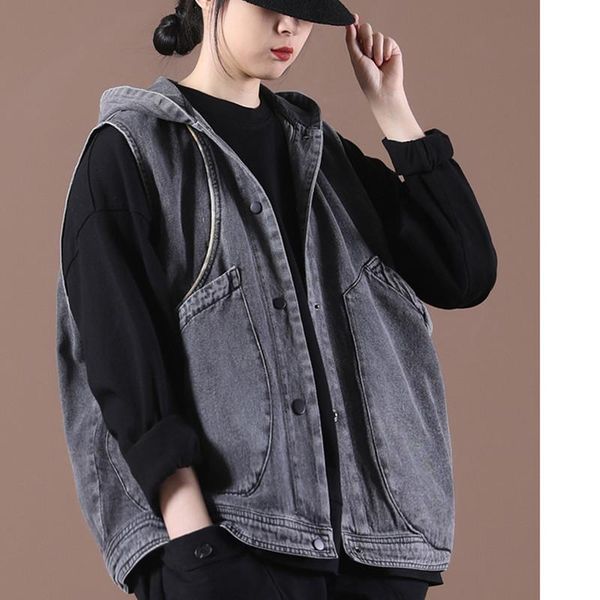 women hoodies denim vest jacket spring autumn clothes sleeveless short jeans waistcoats single-breasted plus size casual femme, Black;white
women hoodies denim vest jacket spring autumn clothes sleeveless short jeans waistcoats single-breasted plus size casual femme, Black;white