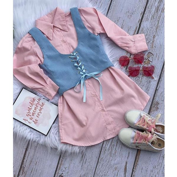 clothing sets autumn spring kids girls long sleeve lapel shirt dress vest coat outfit baby clothes fashion children 2pcs, White
clothing sets autumn spring kids girls long sleeve lapel shirt dress vest coat outfit baby clothes fashion children 2pcs, White