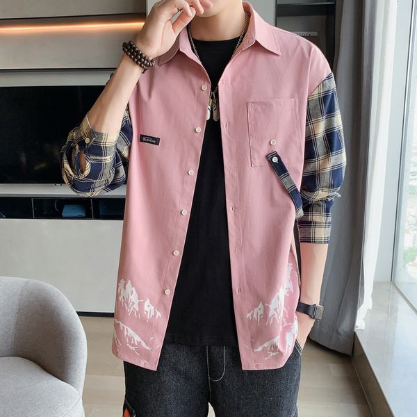2021 brand spring autumn long sleeves new flannel collar korea style shirt for men's plaid harajuku clothing e144, White;black
2021 brand spring autumn long sleeves new flannel collar korea style shirt for men's plaid harajuku clothing e144, White;black