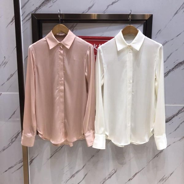 women's blouses & shirts pure color temperament casual silk shirt women, White
women's blouses & shirts pure color temperament casual silk shirt women, White