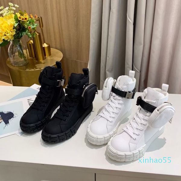 men sneakers wheel re-nylon high-sneakers women combat boots with bag platform sneakers outdoor lace-up casual shoes with box 260, Black 
men sneakers wheel re-nylon high-sneakers women combat boots with bag platform sneakers outdoor lace-up casual shoes with box 260, Black