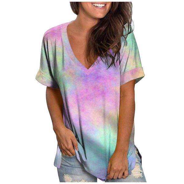 women's blouses & shirts womens fashion plus size gradient color v-neck short sleeve blouse, White
women's blouses & shirts womens fashion plus size gradient color v-neck short sleeve blouse, White