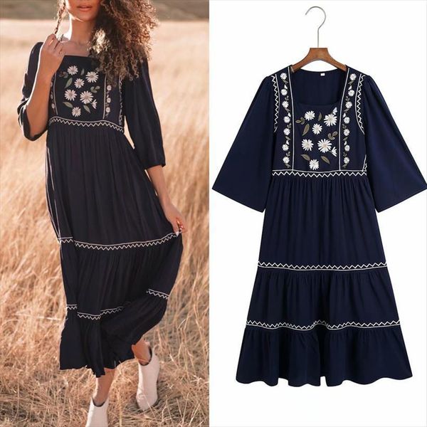 summer za vintage 3 women dresses 4 sleeve indie folk style embroidery floral slash neck female elegant a line vestidos, Black;gray
summer za vintage 3 women dresses 4 sleeve indie folk style embroidery floral slash neck female elegant a line vestidos, Black;gray