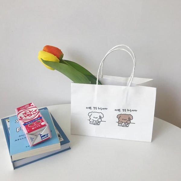 gift wrap cartoon cute puppy printing imported thick white kraft paper 150g tote bag po props packaging
gift wrap cartoon cute puppy printing imported thick white kraft paper 150g tote bag po props packaging