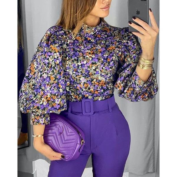 2021 new fashion vintage women blouse floral lantern sleeve top, White
2021 new fashion vintage women blouse floral lantern sleeve top, White