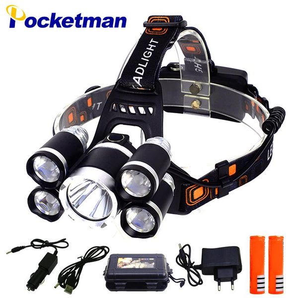 5000 lumens headlamp 5*led xml t6 headlight 4-modes headlamp rechargeable head lamp +2*18650 battery+ac/dc charger
5000 lumens headlamp 5*led xml t6 headlight 4-modes headlamp rechargeable head lamp +2*18650 battery+ac/dc charger