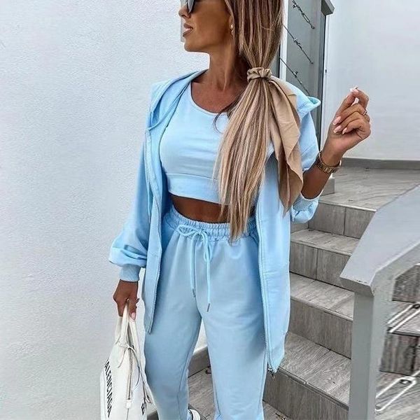 women's two piece pants 2021 autumn casual womens solid 3 pc set fashion slim + long pant hoodies cardigan outfit elegant suits ladies, White
women's two piece pants 2021 autumn casual womens solid 3 pc set fashion slim + long pant hoodies cardigan outfit elegant suits ladies, White