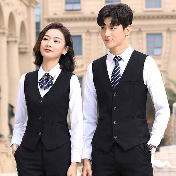 men's vests suit vest business professional slim season and women's same, Black;white
men's vests suit vest business professional slim season and women's same, Black;white