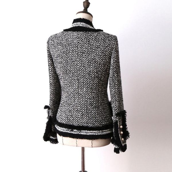 women's jackets woolen tweed gray jacket 2021 autumn/winter coat haute couture ladies, Black;brown
women's jackets woolen tweed gray jacket 2021 autumn/winter coat haute couture ladies, Black;brown