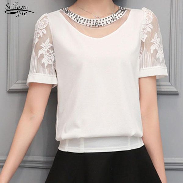 women's blouses & shirts blusas 2021 plus size women shirt hollow out chiffon blouse short sleeve o-neck clothing 81h-a9, White
women's blouses & shirts blusas 2021 plus size women shirt hollow out chiffon blouse short sleeve o-neck clothing 81h-a9, White