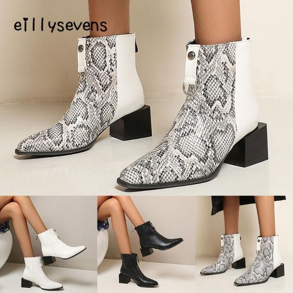 boots ankle women's snake pattern color matching wild square heel ladies fashion pu leather socofy moda mujer#, Black
boots ankle women's snake pattern color matching wild square heel ladies fashion pu leather socofy moda mujer#, Black