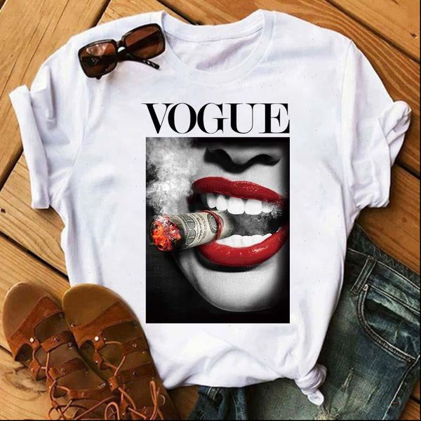 lips womens t shirts printed shirt women vogue summer short sleeves tee tumblr streetwear loose plus size female, White
lips womens t shirts printed shirt women vogue summer short sleeves tee tumblr streetwear loose plus size female, White