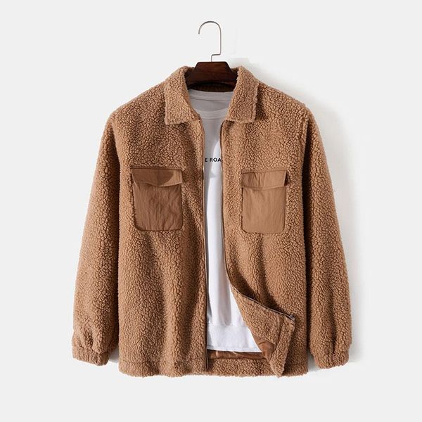 men's jackets fleece zipper jacket autumn fashion pocket solid color clothing 2021, Black;brown
men's jackets fleece zipper jacket autumn fashion pocket solid color clothing 2021, Black;brown