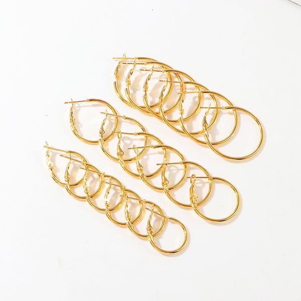 ez2138 jewelry personality fashion geometric circle metal smooth 9 pair earrings set, Silver
ez2138 jewelry personality fashion geometric circle metal smooth 9 pair earrings set, Silver