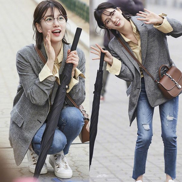 fashion retro small women's spring and autumn new plaid suit jacket coat wild trend slim was thin kzcj, White;black
fashion retro small women's spring and autumn new plaid suit jacket coat wild trend slim was thin kzcj, White;black