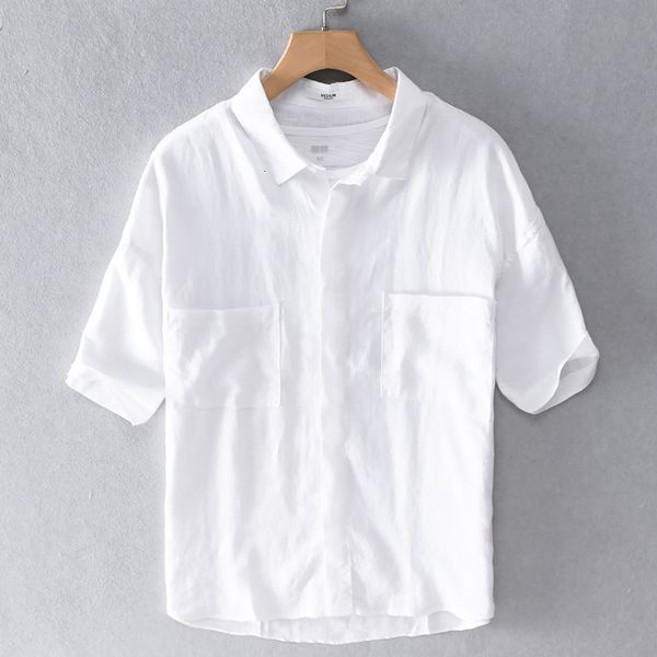 2021 new 100% linen summer brand casual fashion white shirts for men short sleeve double pocket shirt mens chemise camisa uyg6
2021 new 100% linen summer brand casual fashion white shirts for men short sleeve double pocket shirt mens chemise camisa uyg6