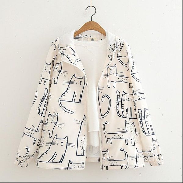 kawaii graffiti cat cartton print women jacket loose japan style cute white hooded zipper basic coat harajuku preppy outwear new, Black;brown
kawaii graffiti cat cartton print women jacket loose japan style cute white hooded zipper basic coat harajuku preppy outwear new, Black;brown