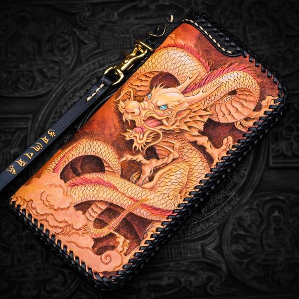 wallets high-grade handmade carving chinese dragon zipper purses men long clutch vegetable tanned leather wallet card holder, Red;black
wallets high-grade handmade carving chinese dragon zipper purses men long clutch vegetable tanned leather wallet card holder, Red;black
