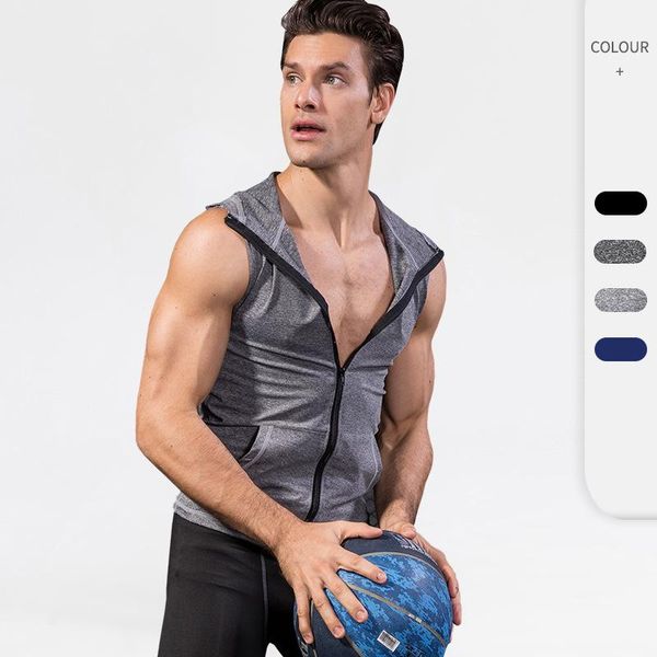yoga outfit men's tight-fitting sleeveless vest sports running training fitness clothing zipper hooded quick-drying jacket 9006
yoga outfit men's tight-fitting sleeveless vest sports running training fitness clothing zipper hooded quick-drying jacket 9006