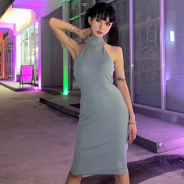 casual dresses women halter backless dress fashion sleeveless turtleneck solid color slim fit knee length clubwear for, Black;gray
casual dresses women halter backless dress fashion sleeveless turtleneck solid color slim fit knee length clubwear for, Black;gray