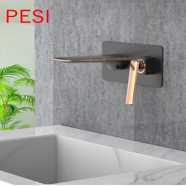 black and rose gold and cold water bathroom faucet wall mount mixer sink tap gold wash basin swivel spout bath.
black and rose gold and cold water bathroom faucet wall mount mixer sink tap gold wash basin swivel spout bath.