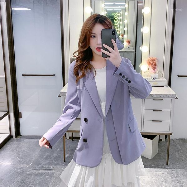 solid color basic slim blazer for business women light purple single breasetd casual jacket and coat women's suits & blazers, White;black
solid color basic slim blazer for business women light purple single breasetd casual jacket and coat women's suits & blazers, White;black