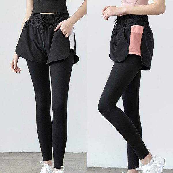 women's leggings joggers women fake two pieces pants sports fitness leisure stretch of ladies sport, Black
women's leggings joggers women fake two pieces pants sports fitness leisure stretch of ladies sport, Black