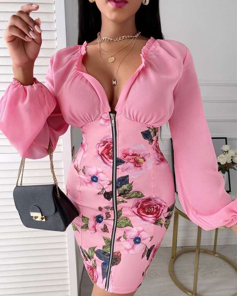 flower print lantern sleeve, White;black
flower print lantern sleeve, White;black