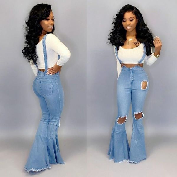 women's jumpsuits & rompers casual flare ripped denim jumpsuit women fashion blue wide leg pant romper spaghetti strap pleated overalls, Black;white
women's jumpsuits & rompers casual flare ripped denim jumpsuit women fashion blue wide leg pant romper spaghetti strap pleated overalls, Black;white