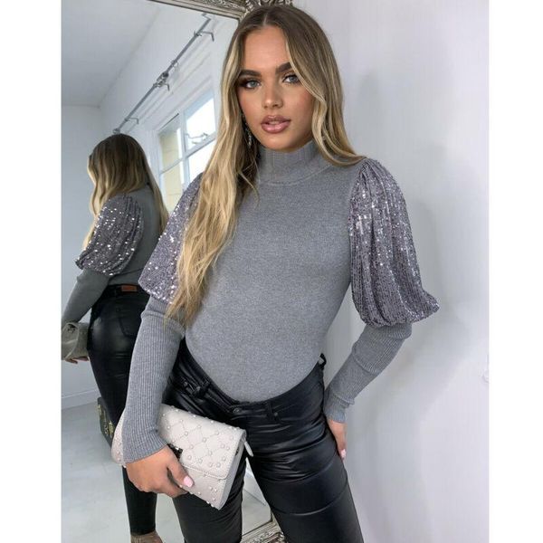 women's blouses & shirts women ladies puff sleeve pullover sweater blouse loose jumper ribbed shirt, White
women's blouses & shirts women ladies puff sleeve pullover sweater blouse loose jumper ribbed shirt, White