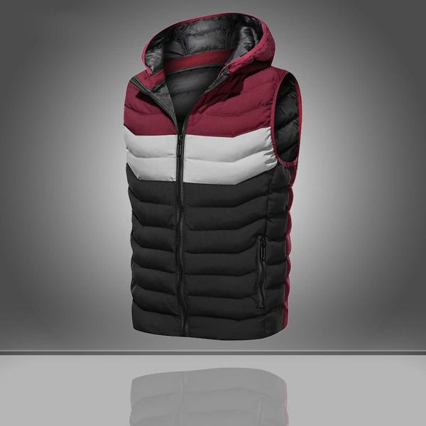 men casual sleeveless vest jacket coat hooded zipper patchwork male outwear light warm mens work down padding vests waistcoat, Black;white
men casual sleeveless vest jacket coat hooded zipper patchwork male outwear light warm mens work down padding vests waistcoat, Black;white