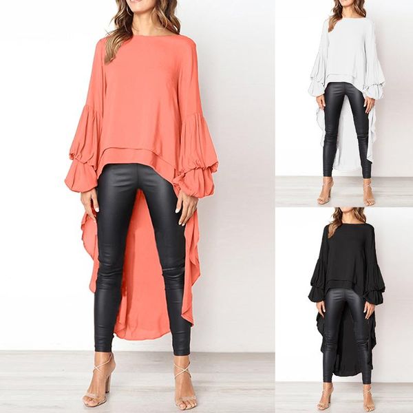 women's blouses & shirts 2021 women irregular long shirt autumn elegant o neck chiffon tunic casual solid breathable half batwing sleev, White
women's blouses & shirts 2021 women irregular long shirt autumn elegant o neck chiffon tunic casual solid breathable half batwing sleev, White