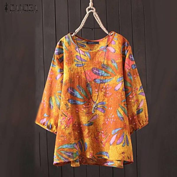 women's blouses & shirts 2021 plus size zanzea autumn shirt women casual long sleeve vintage floral ethnic printed loose blouse tunic, White
women's blouses & shirts 2021 plus size zanzea autumn shirt women casual long sleeve vintage floral ethnic printed loose blouse tunic, White