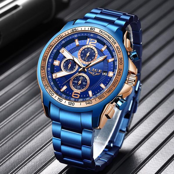 wristwatches 2021 lige blue fashion men's watches military waterproof watch men full steel big dial sport quartz clock, Slivery;brown
wristwatches 2021 lige blue fashion men's watches military waterproof watch men full steel big dial sport quartz clock, Slivery;brown
