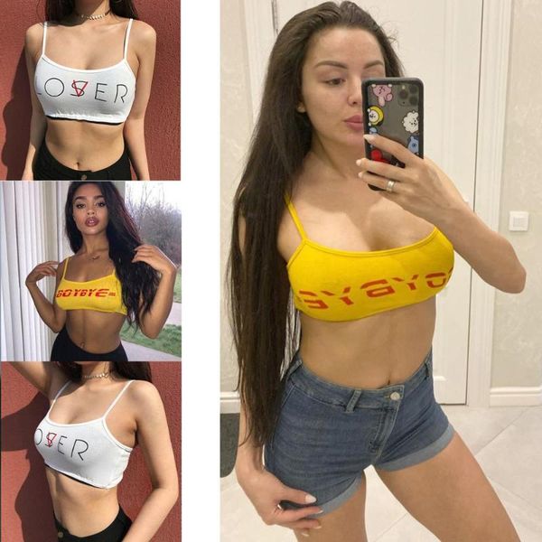 women's tanks & camis summer crop women strappy tank short cotton letter print vest for gilrs casual tees high waist solid 202, White
women's tanks & camis summer crop women strappy tank short cotton letter print vest for gilrs casual tees high waist solid 202, White