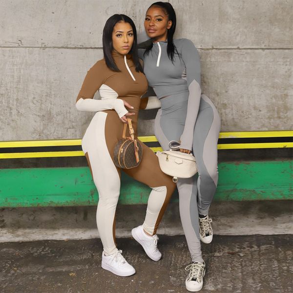 long sleeve 2 pieces set autumn winter casual zip up women set tracksuit patchwork streetwear pencil pants outfits, Gray
long sleeve 2 pieces set autumn winter casual zip up women set tracksuit patchwork streetwear pencil pants outfits, Gray