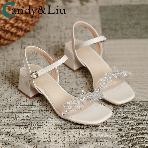 sandals 2021 transparent flat band women's middle heel thick fairy style fashion square head summer high heels, Black
sandals 2021 transparent flat band women's middle heel thick fairy style fashion square head summer high heels, Black