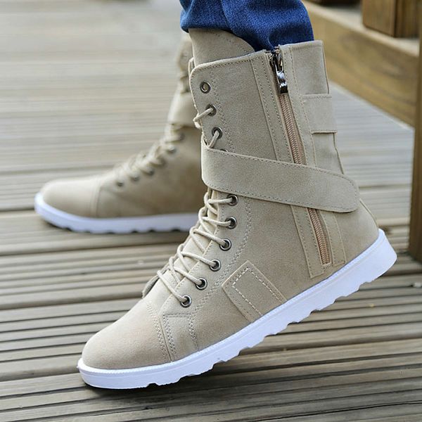 autumn and winter fashion martin high tube snow korean breathable personality boots men's shoes, White;red
autumn and winter fashion martin high tube snow korean breathable personality boots men's shoes, White;red