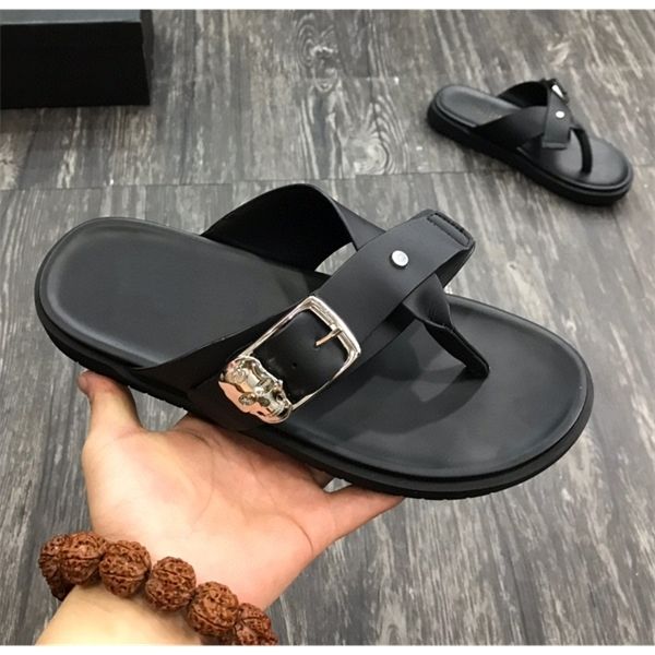 summer new metal button skull scalp drag cattle leather face trendy figure sandals guangzhou men's shoes 70% off factory store online s, Black
summer new metal button skull scalp drag cattle leather face trendy figure sandals guangzhou men's shoes 70% off factory store online s, Black