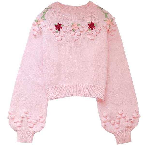 women's sweaters winter sweet floral women cropped korean cute fashion white knitted jumper 2021 vintage long sleeve pink pullover, White;black
women's sweaters winter sweet floral women cropped korean cute fashion white knitted jumper 2021 vintage long sleeve pink pullover, White;black