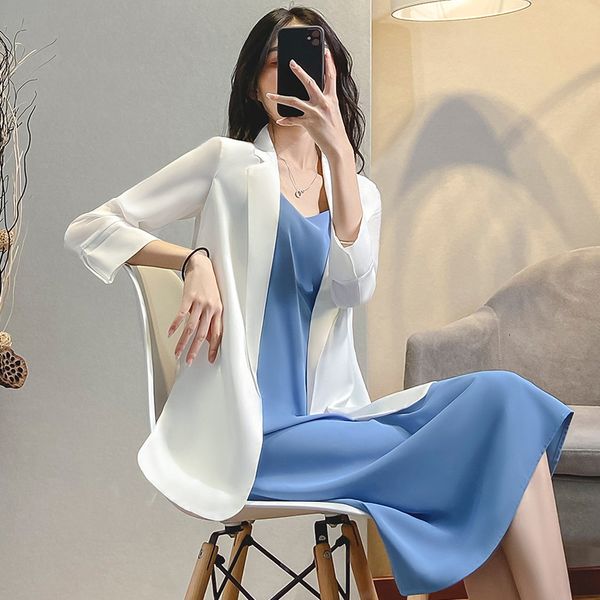 luxury women's jackets white coat women's thin summer 2021 spring and autumn two piece chiffon drs small suit, Black;brown
luxury women's jackets white coat women's thin summer 2021 spring and autumn two piece chiffon drs small suit, Black;brown