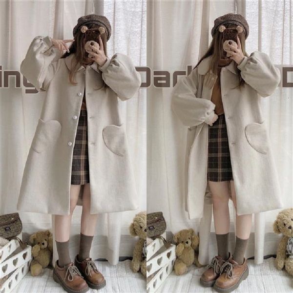 women's fur & faux winter kawaii japanese women's wool coat preppy solid color mid-length harajuku jacket jk sweet oversize outerw, Black
women's fur & faux winter kawaii japanese women's wool coat preppy solid color mid-length harajuku jacket jk sweet oversize outerw, Black