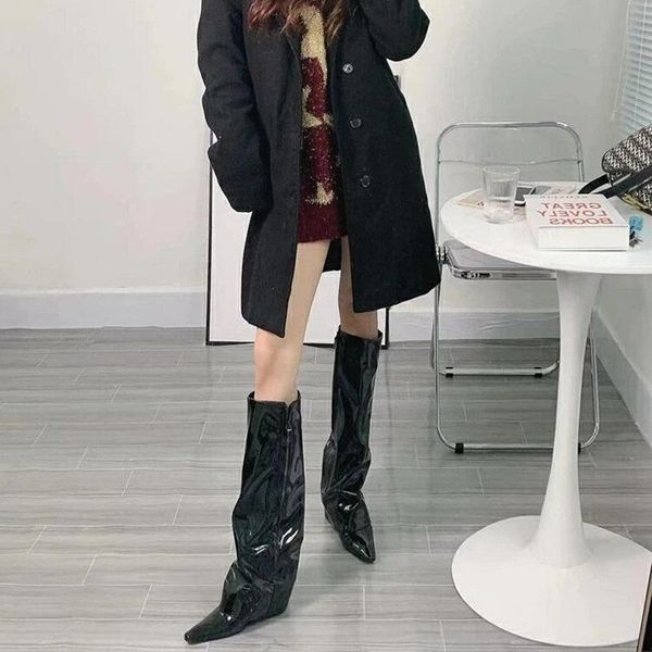boots brand designer runway shoes wedge high heels autumn winter knee woman pointed toe leather cowboy women, Black
boots brand designer runway shoes wedge high heels autumn winter knee woman pointed toe leather cowboy women, Black