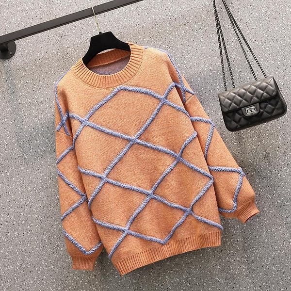More Massive Winter Women's Sweater Girls Loose Top Female Fall Outerwear Hot Losango Oversize Cashmere 39fa, White;black
More Massive Winter Women's Sweater Girls Loose Top Female Fall Outerwear Hot Losango Oversize Cashmere 39fa, White;black