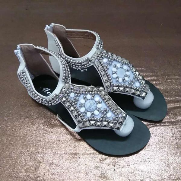 sandals summer ethnic style string bead flash crystal clip toe woman flats shoes rivet hollow out zipper casual sandalias female, Black
sandals summer ethnic style string bead flash crystal clip toe woman flats shoes rivet hollow out zipper casual sandalias female, Black