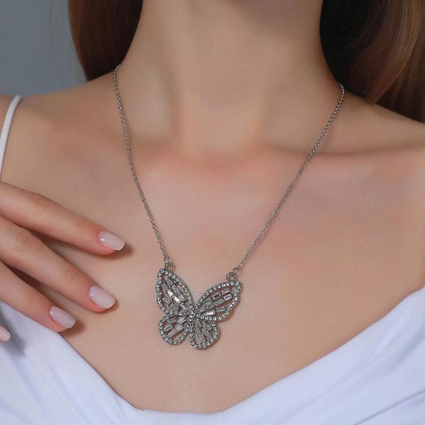 pendant necklaces full zircons butterfly necklace shining zircon for women & pendants jewelry choker colar, Silver
pendant necklaces full zircons butterfly necklace shining zircon for women & pendants jewelry choker colar, Silver