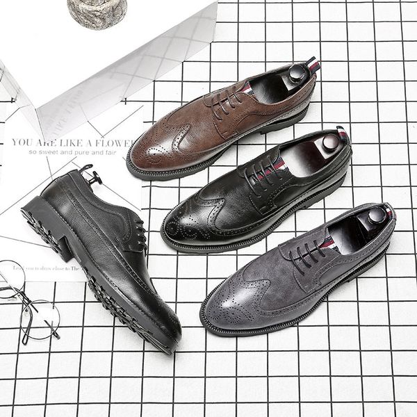 huaque spring and autumn pointed lace up korean fashion busins drs casual leather sho low 1738, Black
huaque spring and autumn pointed lace up korean fashion busins drs casual leather sho low 1738, Black