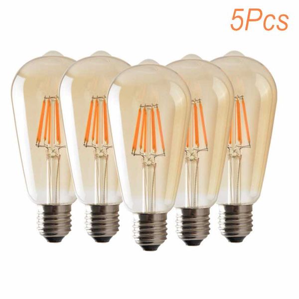 bulbs 5 pack e27 retro edison light bulb 6w 8w 220v vintage warm white filament lamp home decor st64
bulbs 5 pack e27 retro edison light bulb 6w 8w 220v vintage warm white filament lamp home decor st64
