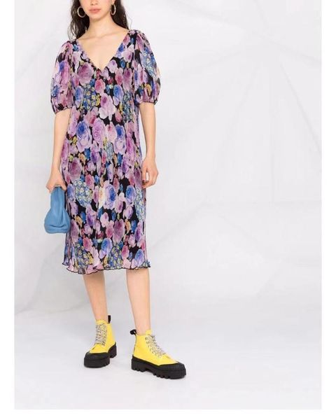 party dresses women dress 2021 spring and summer deep v 100 pleats loose floral print mid-length, White;black
party dresses women dress 2021 spring and summer deep v 100 pleats loose floral print mid-length, White;black